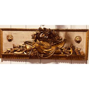 18th Century Gilded Wooden Door Top