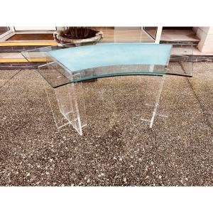 80s Glass And Plexiglass Desk