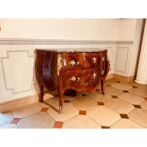 Commode  En Marqueterie De Bois De Rose époque XIXe