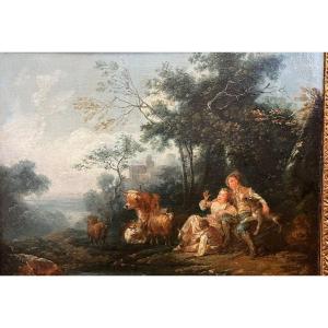 Oil On Canvas 18th Century - Pastoral 