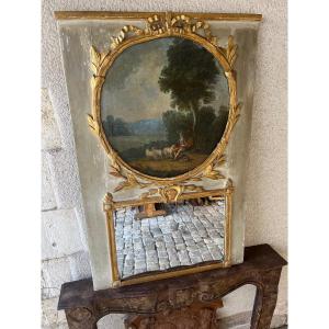 18th Century Gilded Wood Trumeau 