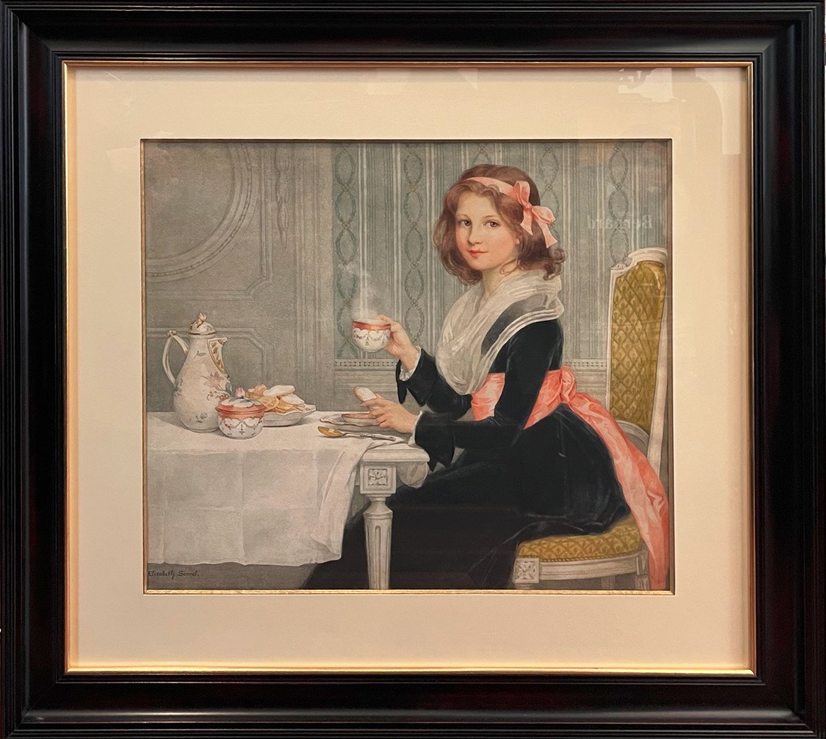 Sonrel Elisabeth (1874-1953) Jeune Fille à l'Heure Du Goûter