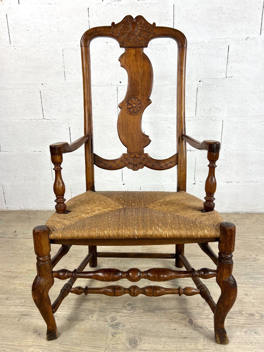 Rococo Chair In Carved Wood-photo-2