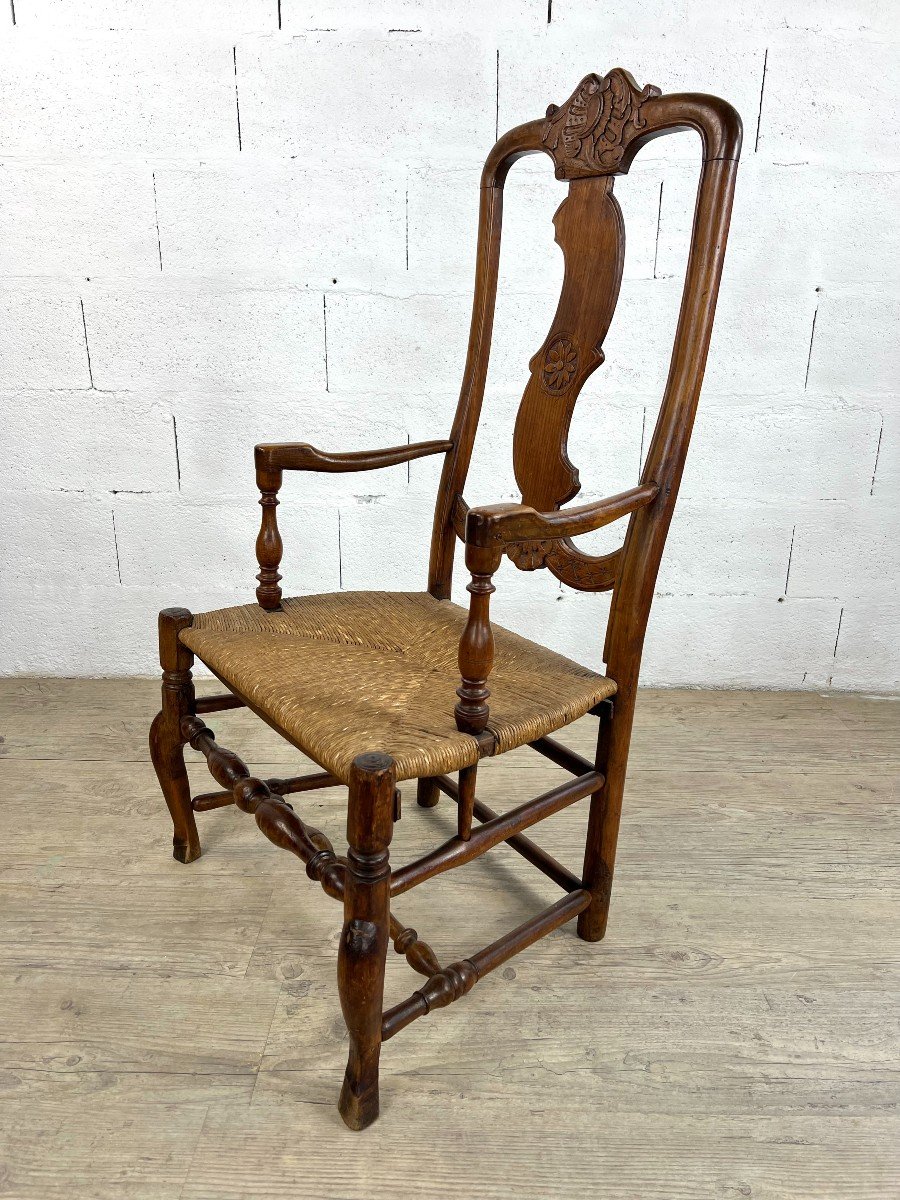 Rococo Chair In Carved Wood-photo-3