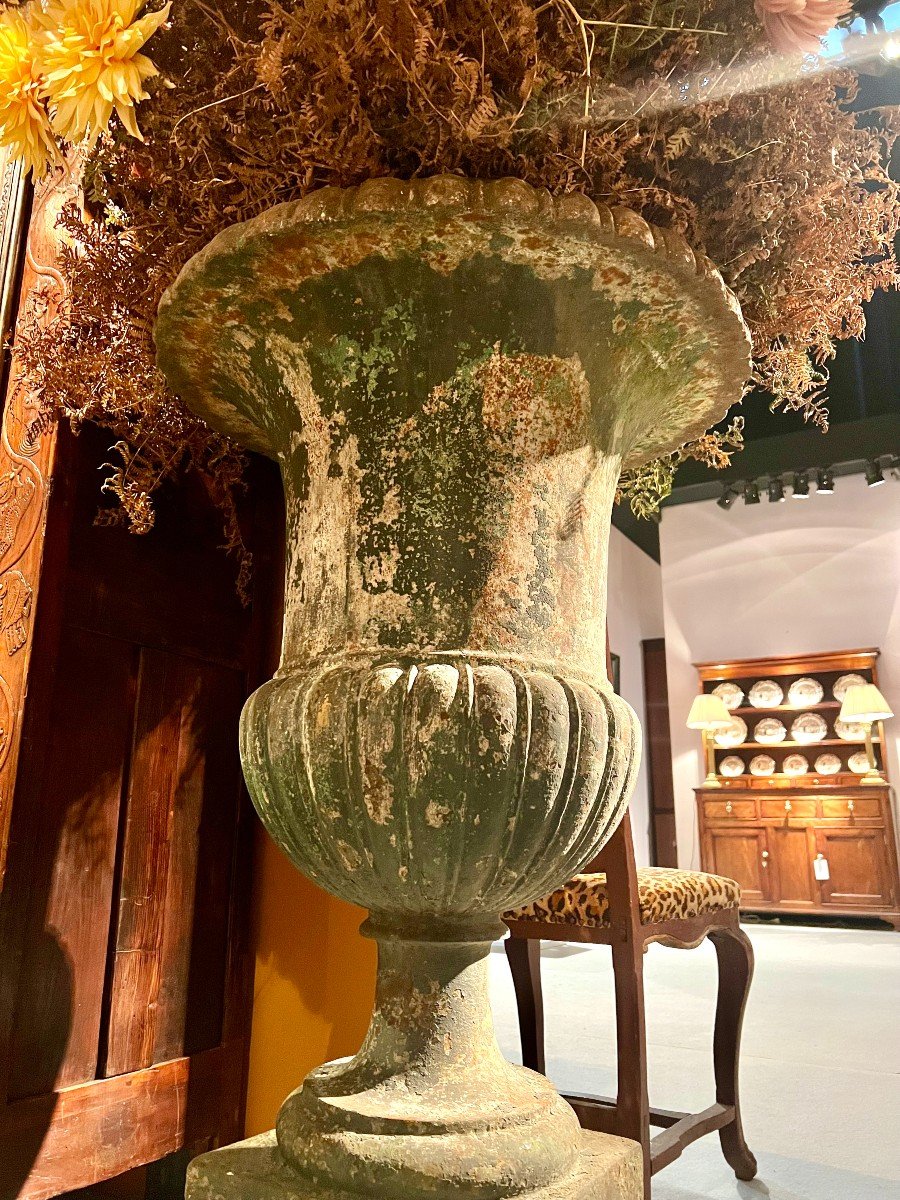 Grande Paire De Vases Medicis  En Fonte-photo-3