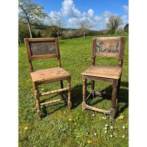 Pair Of Swedish Painted Wedding Chairs