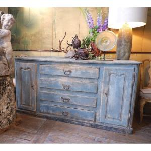 Large Painted Wooden Countertop Buffet