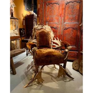 Fauteuil d'Apparat En Bois De Cerf