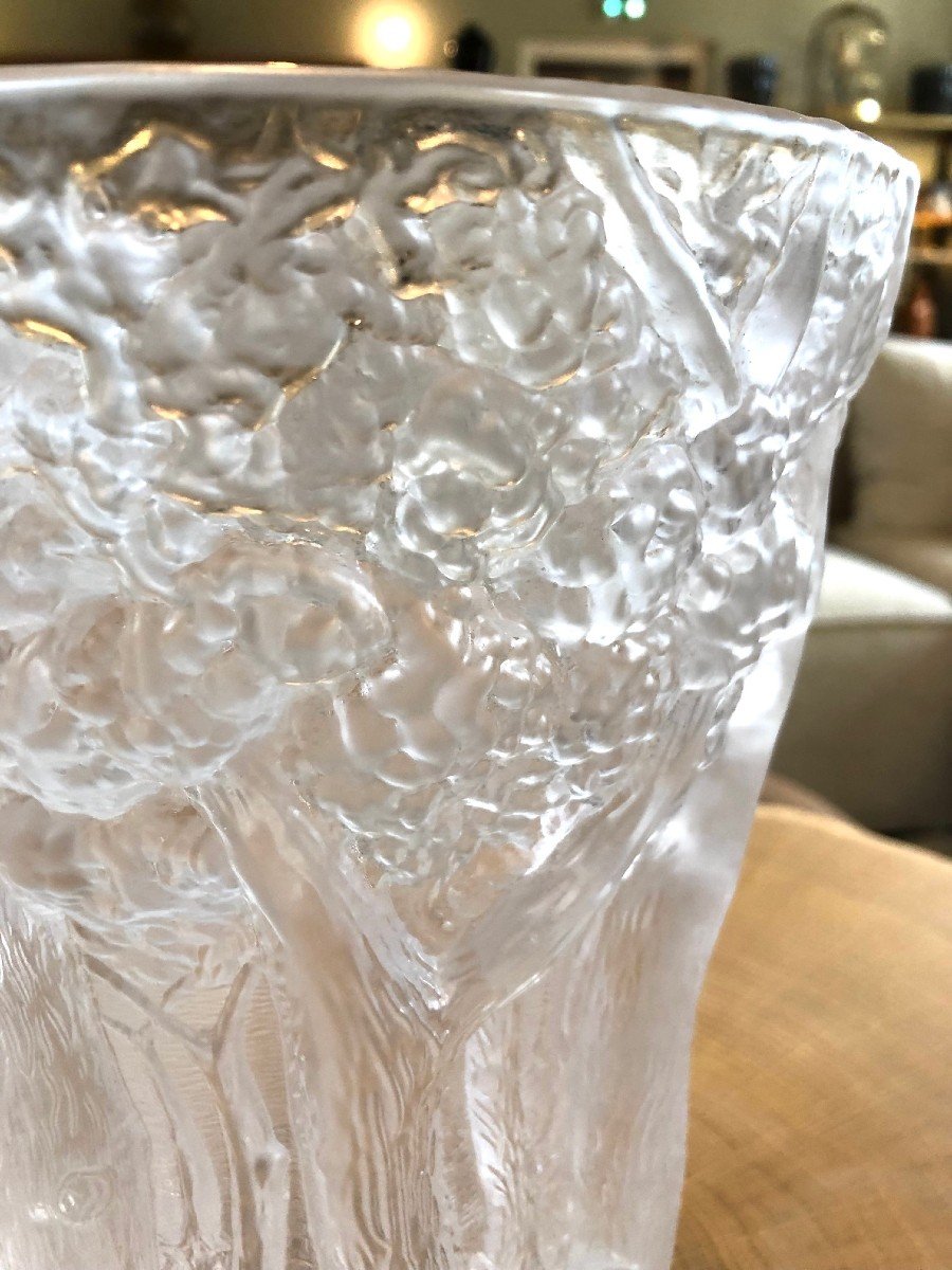 Large Josef Inwald Pressed Glass Vase-photo-3