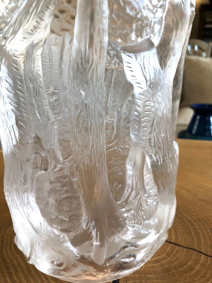 Large Josef Inwald Pressed Glass Vase-photo-4