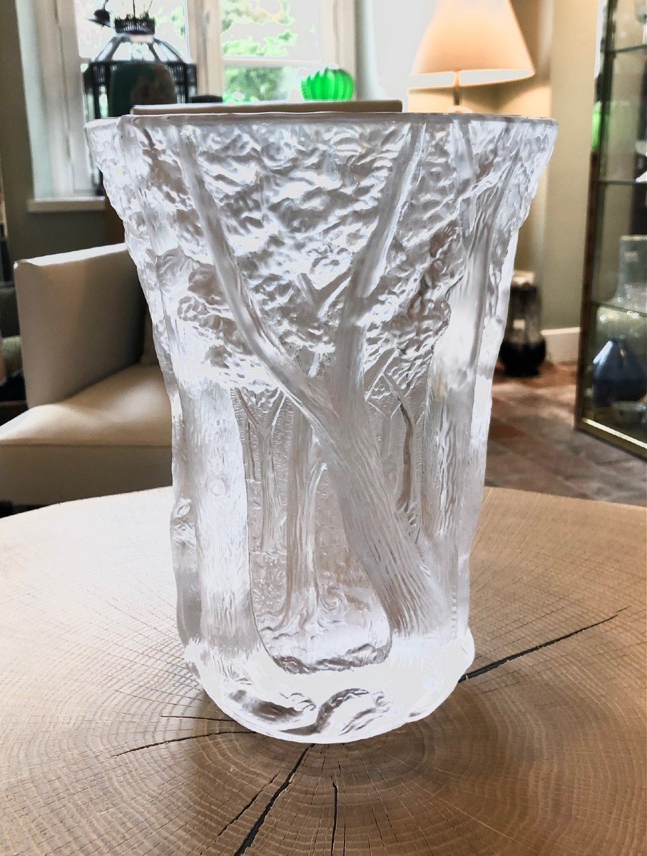 Large Josef Inwald Pressed Glass Vase