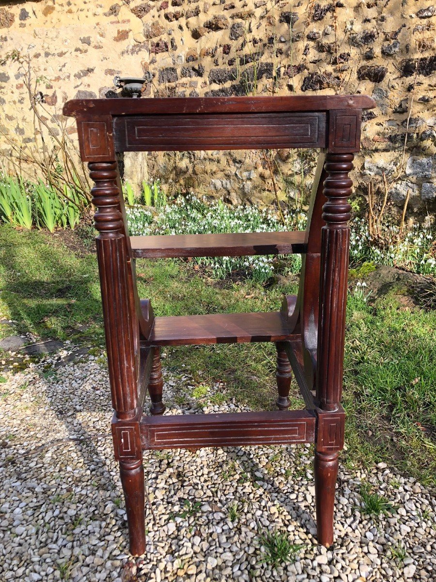 Library Staircase 3 Steps, Late Nineteenth Mahogany-photo-5