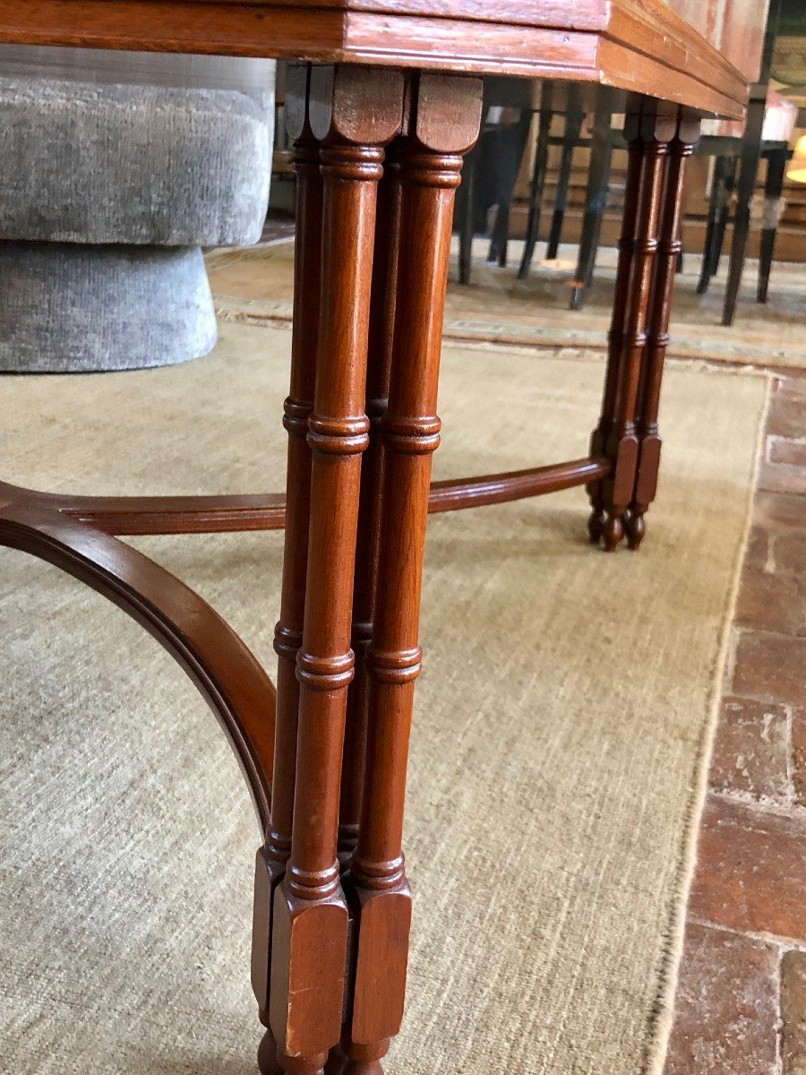 Large Square Mahogany Table - Attributed To Madeleine Castaing-photo-4