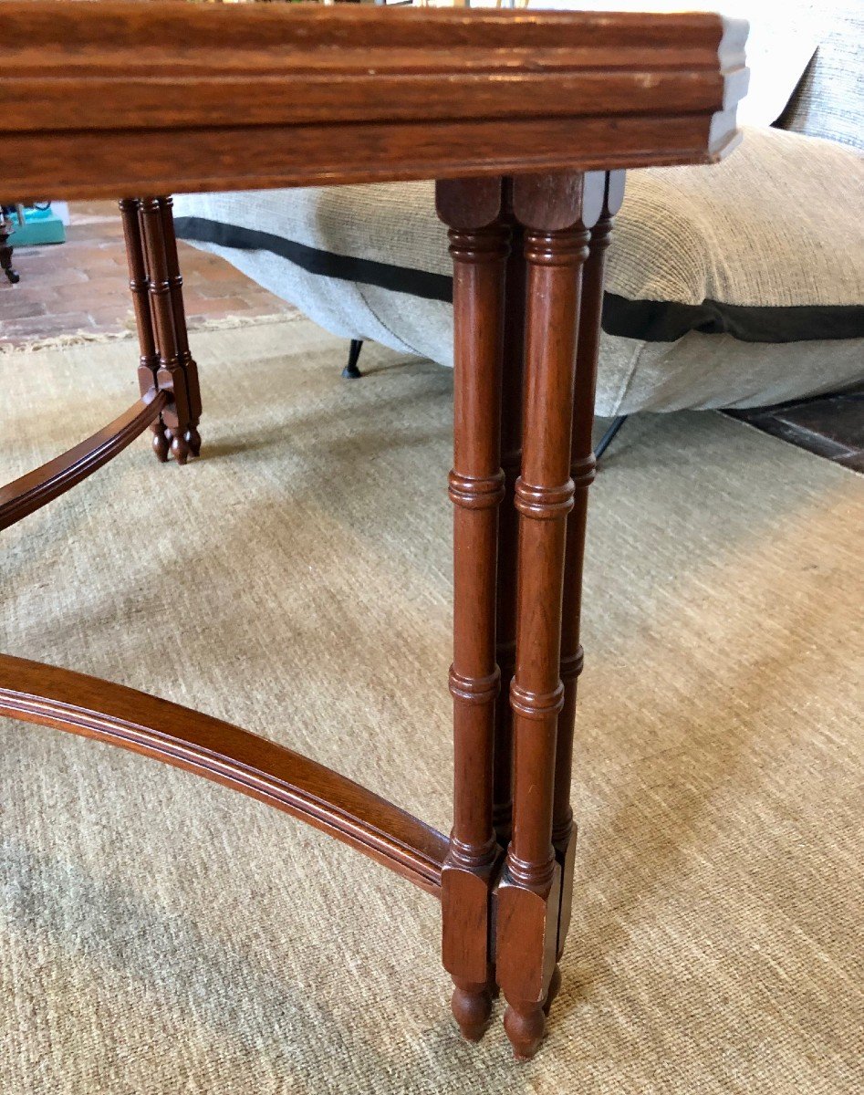 Large Square Mahogany Table - Attributed To Madeleine Castaing-photo-1