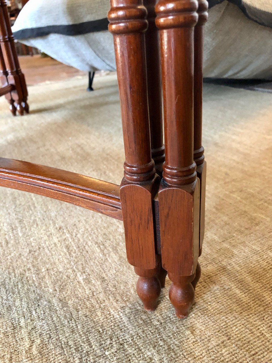 Large Square Mahogany Table - Attributed To Madeleine Castaing-photo-2