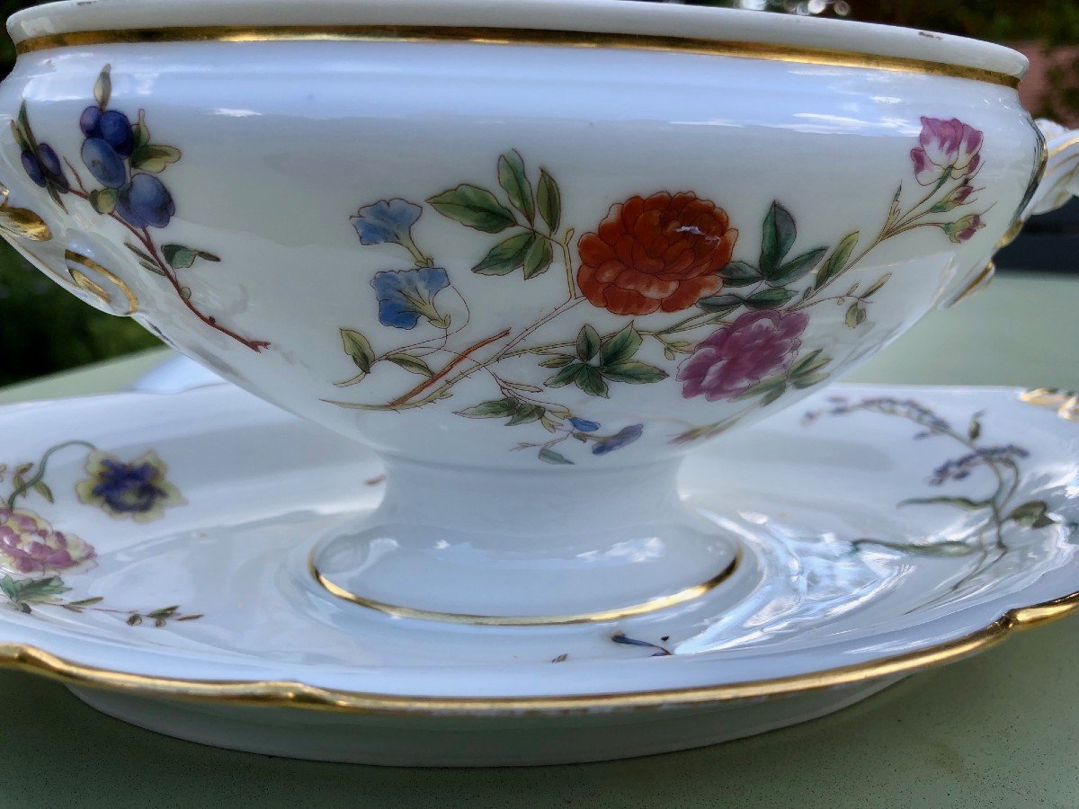 19th Century Porcelain Dessert Service Decorated With Flowers And Insects-photo-7