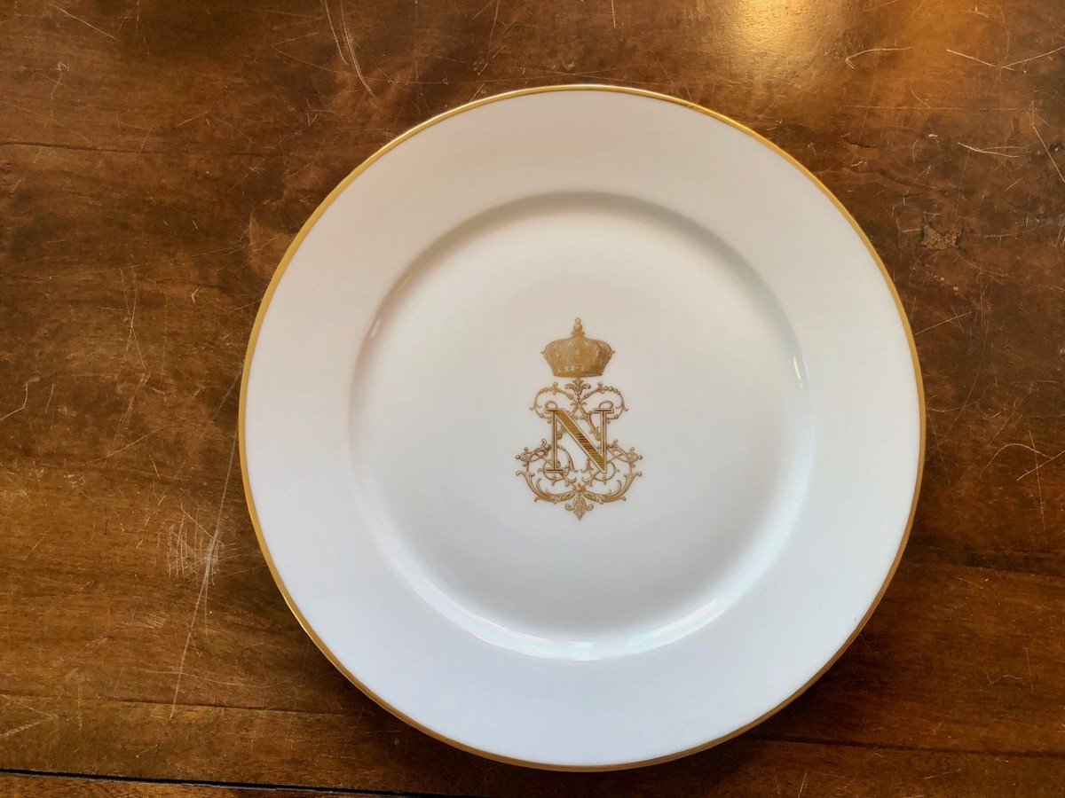 Manufacture De Sèvres, Service De l'Empereur Napoléon III, 3 Grandes Assiettes Plates -photo-4