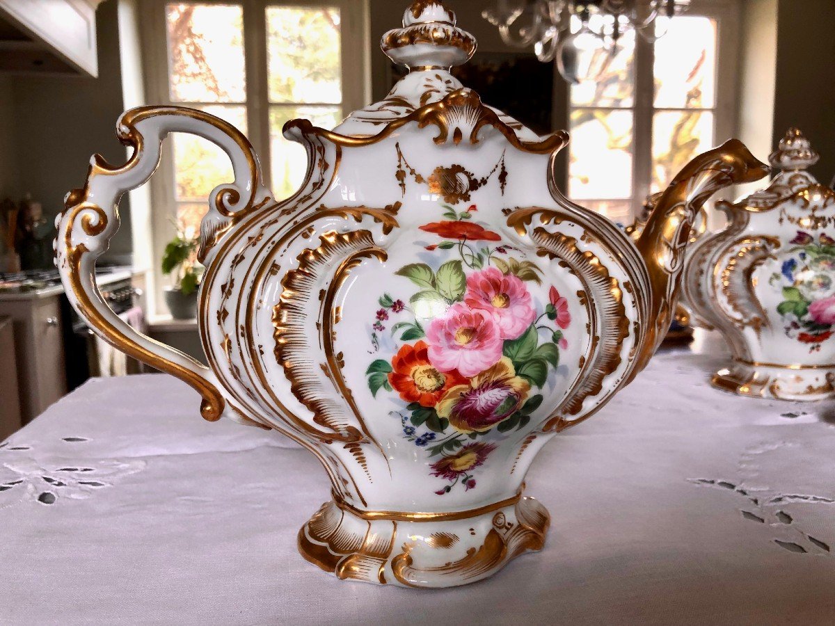 Paris Porcelain Tea Service 19th Century Napoleon III-photo-4