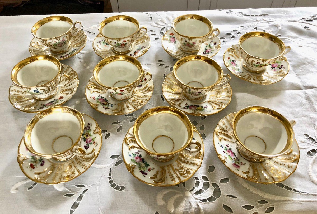 Paris Porcelain Tea Service 19th Century Napoleon III-photo-6