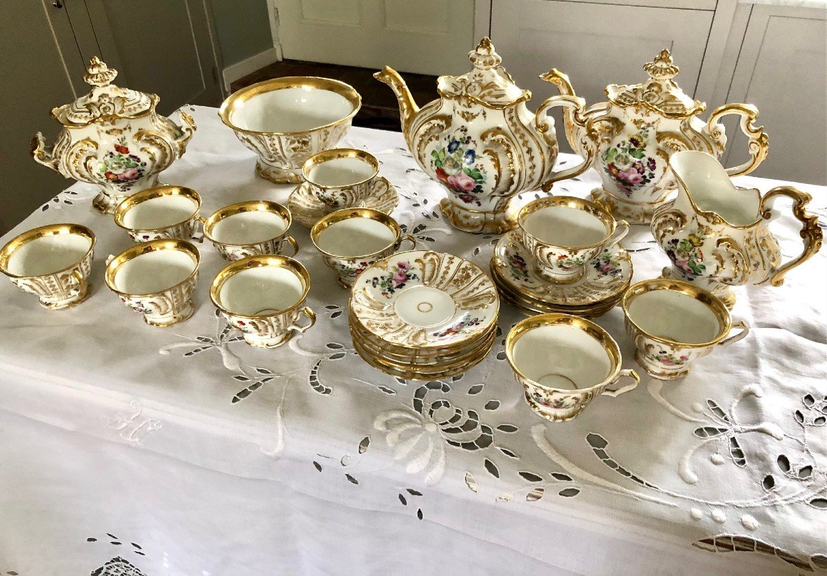 Paris Porcelain Tea Service 19th Century Napoleon III