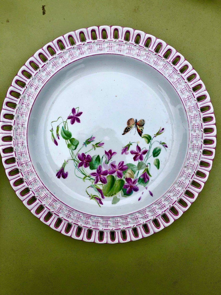 Suite De 10 Assiettes à Dessert Luneville vers 1900 , Différents Décors De Fleurs -photo-6