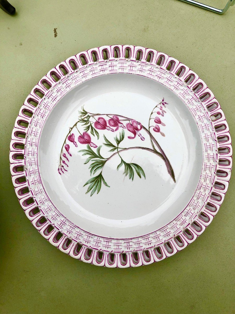 Suite De 10 Assiettes à Dessert Luneville vers 1900 , Différents Décors De Fleurs -photo-7