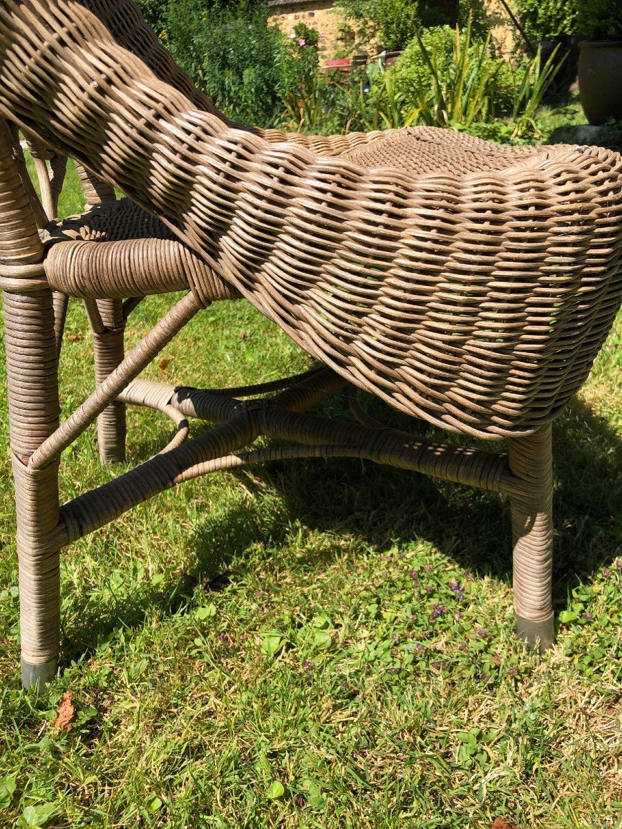 Paire De Chaises Osier Vers 1950 Espagne -photo-5