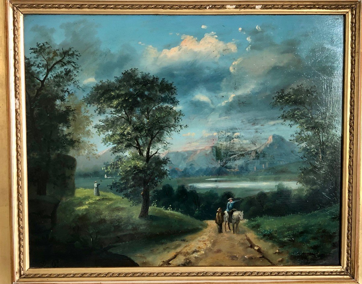 Oil On Panel, 19th Century, Animated Country Scene, 2nd Painting Of A Pair 