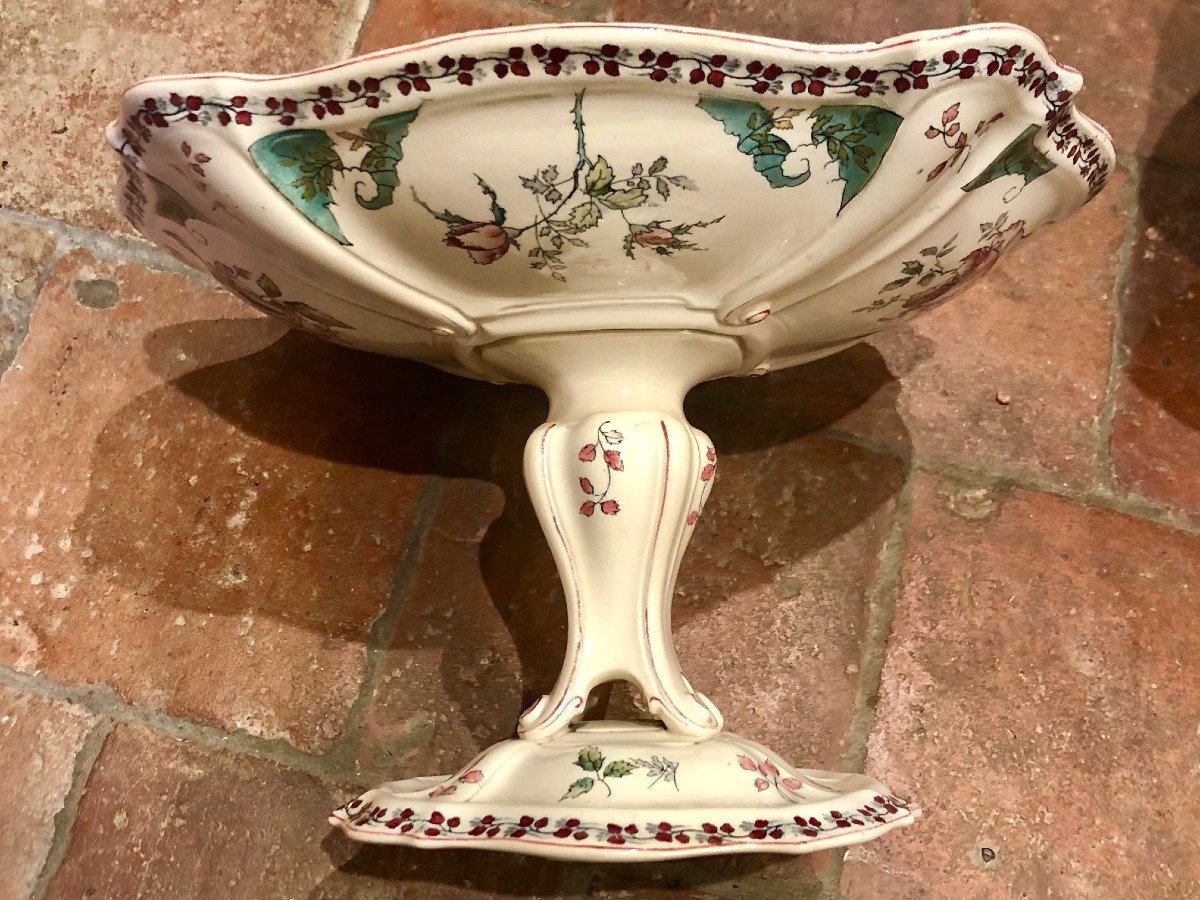 Choisy Le Roi Hippolyte Boulenger : Paire De Coupes Sur Pied En Faience XIXe -photo-6