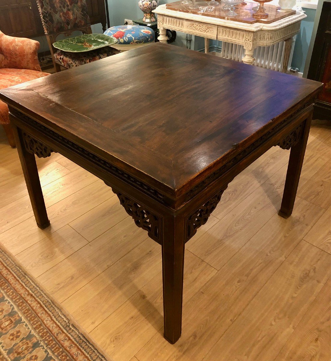 19th Century Chinese Square Table In Ironwood -photo-3