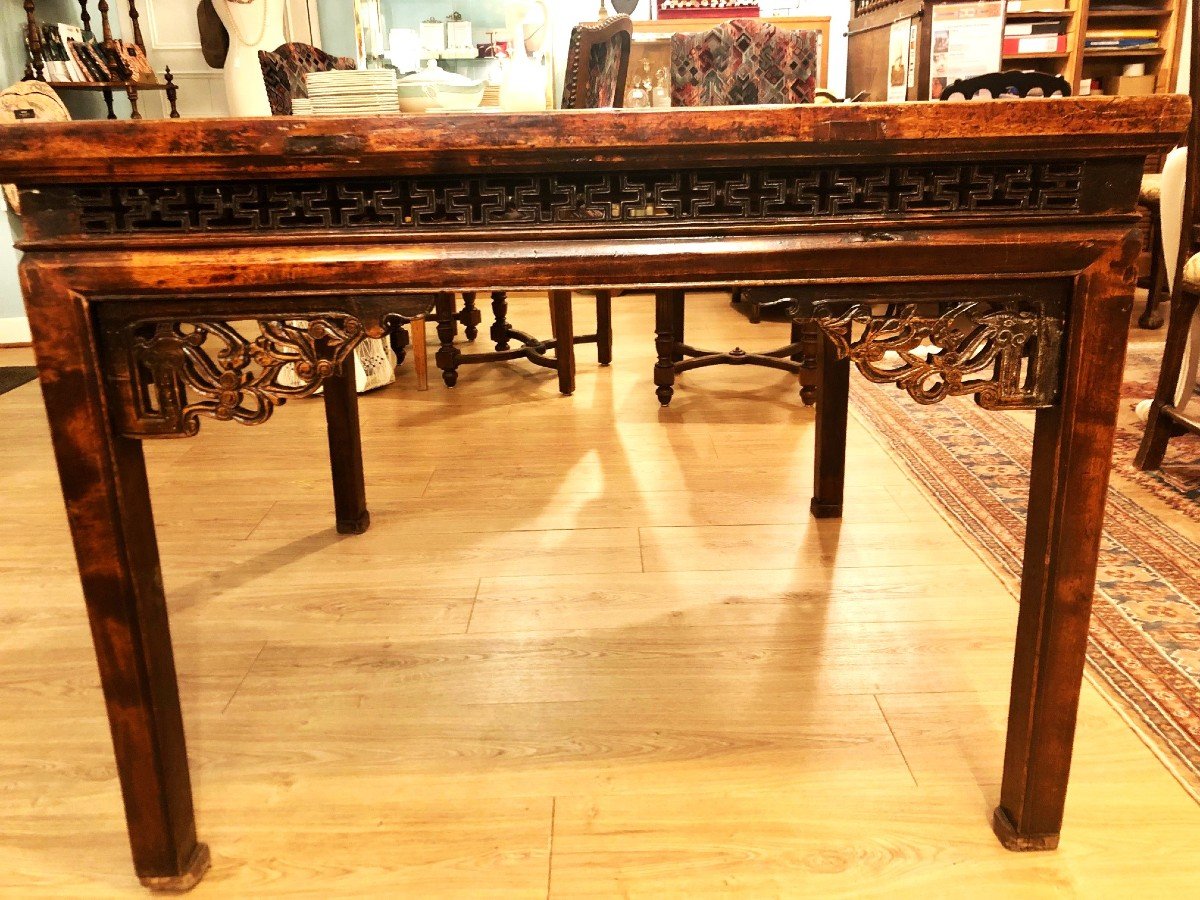 19th Century Chinese Square Table In Ironwood -photo-4