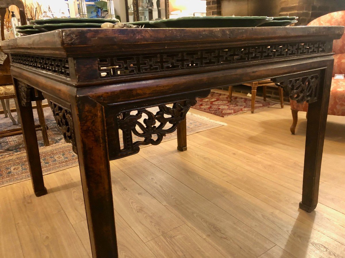 19th Century Chinese Square Table In Ironwood -photo-2