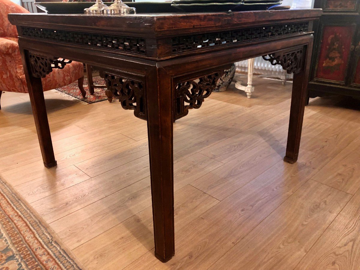 19th Century Chinese Square Table In Ironwood -photo-3