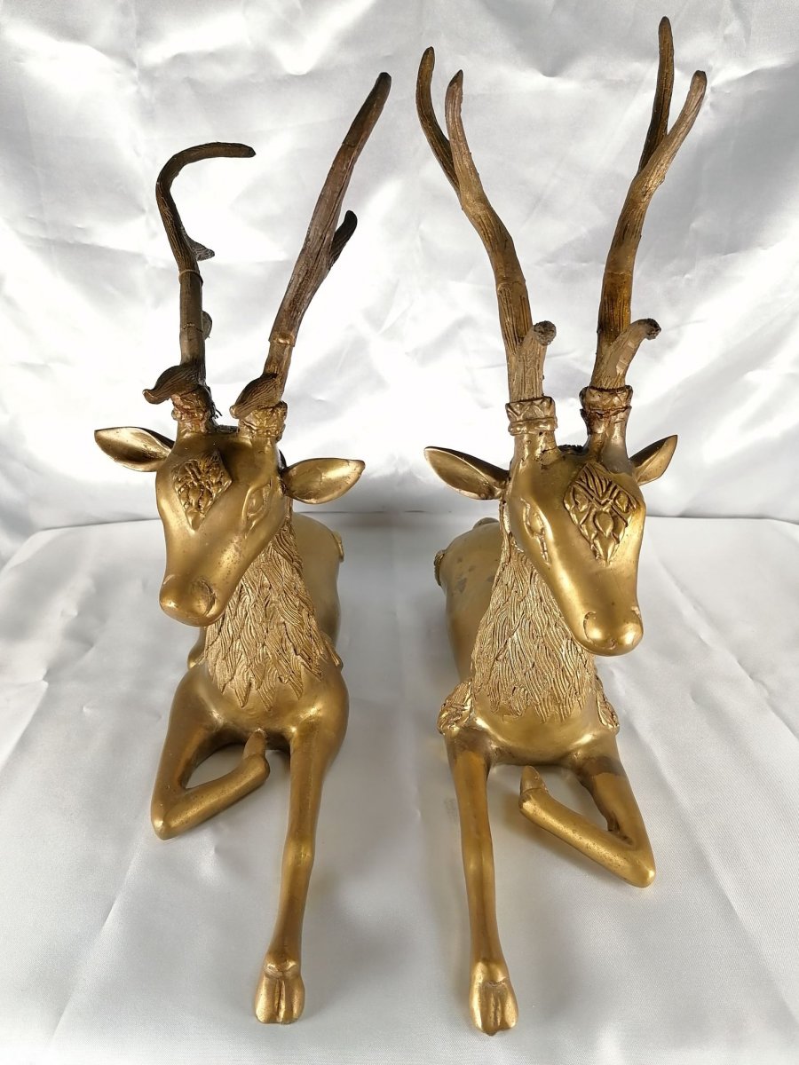 Bronze Deer Couple Statue-photo-3