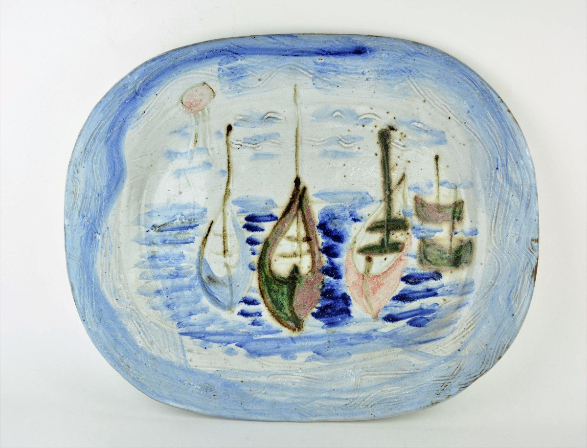 Pyot Thiry, Dish Decorated With Boats-photo-2