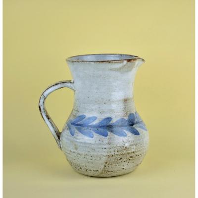 Albert Thiry, Large Jug Decor Blue Leaves