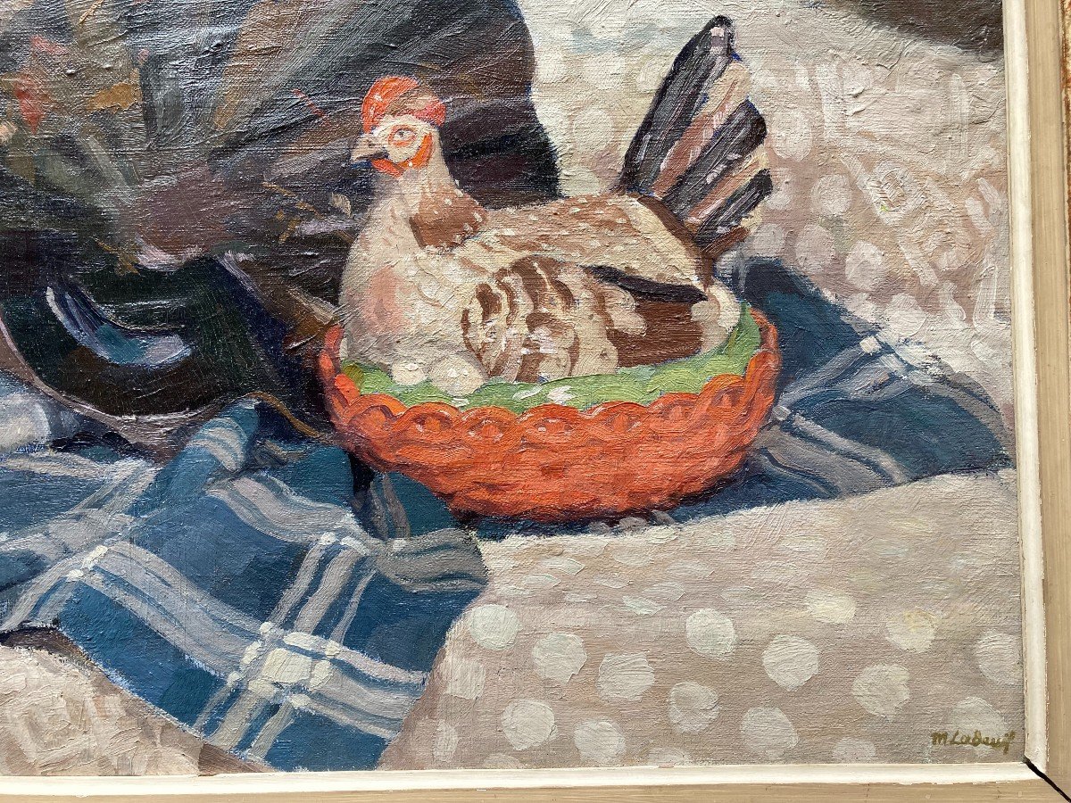 Marcelle Ladeuil (1895-1983). La Poule. Huile Sur Toile. Exposition : Salon Des Indépendants-photo-4