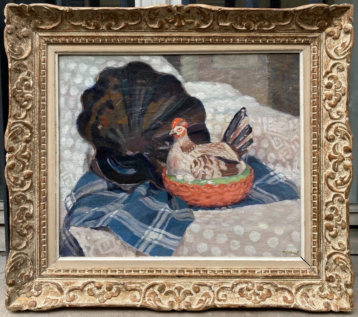 Marcelle Ladeuil (1895-1983). La Poule. Huile Sur Toile. Exposition : Salon Des Indépendants