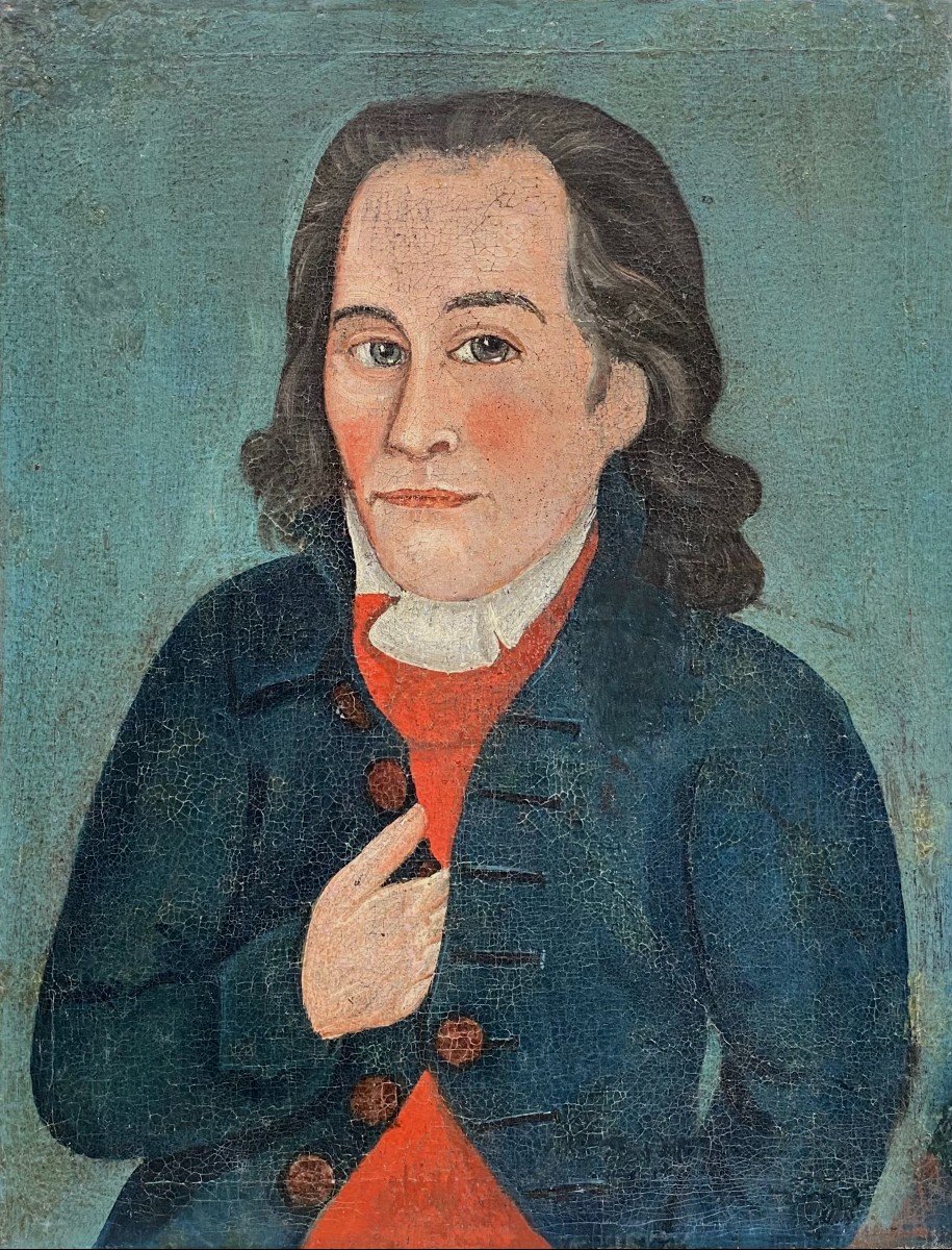 French School Of The 19th Century. Portrait Of A Man In A Frock Coat. Oil On Canvas.