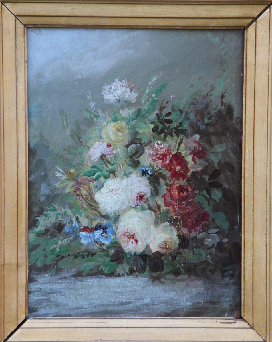 Flowers French School Of The 19th Century-photo-2