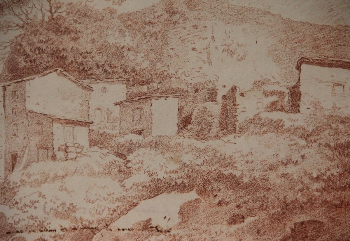 Surroundings Of Rome In The 18th Century, Annotated Red Chalk-photo-4