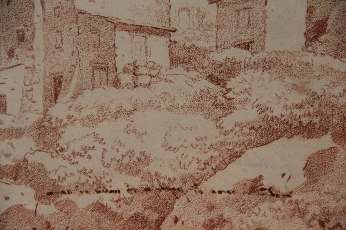 Surroundings Of Rome In The 18th Century, Annotated Red Chalk-photo-5