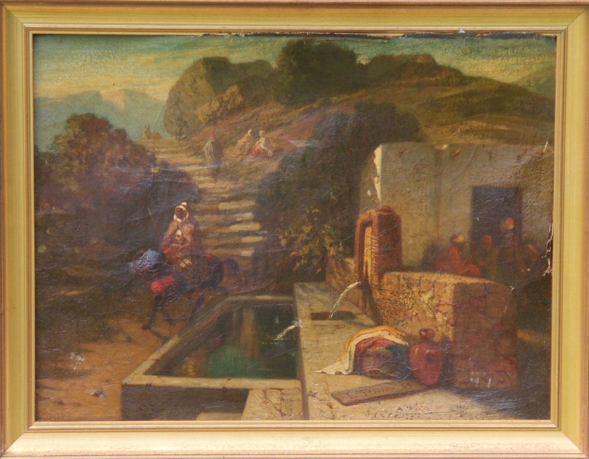 Orientalist Fountain By Louis Tesson (1820-1870)