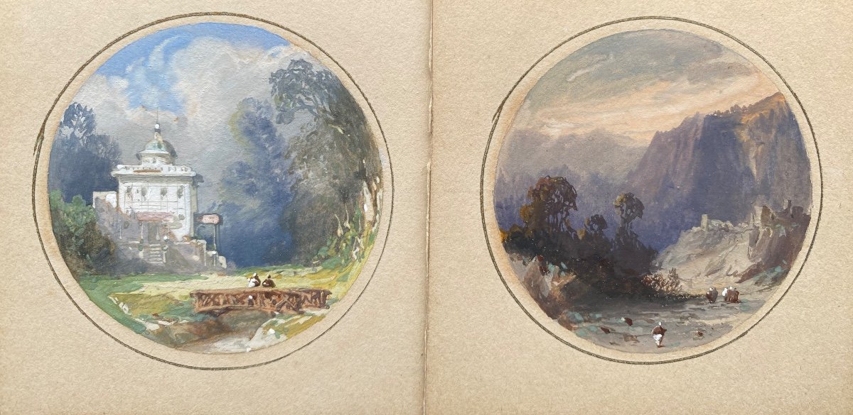 2 Gouaches 19th Century-photo-1