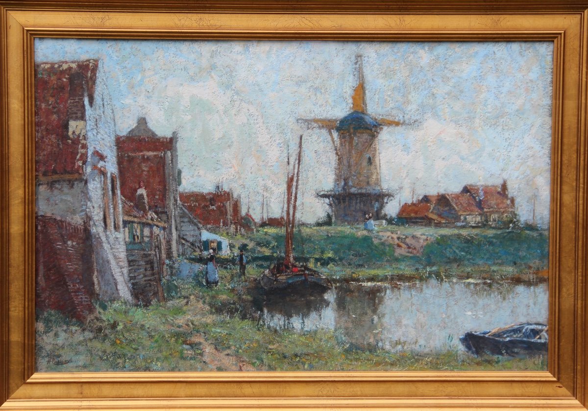 ZIERIKZEE HOLLANDE par Henri CASSIERS (1858-1944)