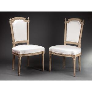 Pair Of Chaises With Detached Columns Attributed To Henri Jacob