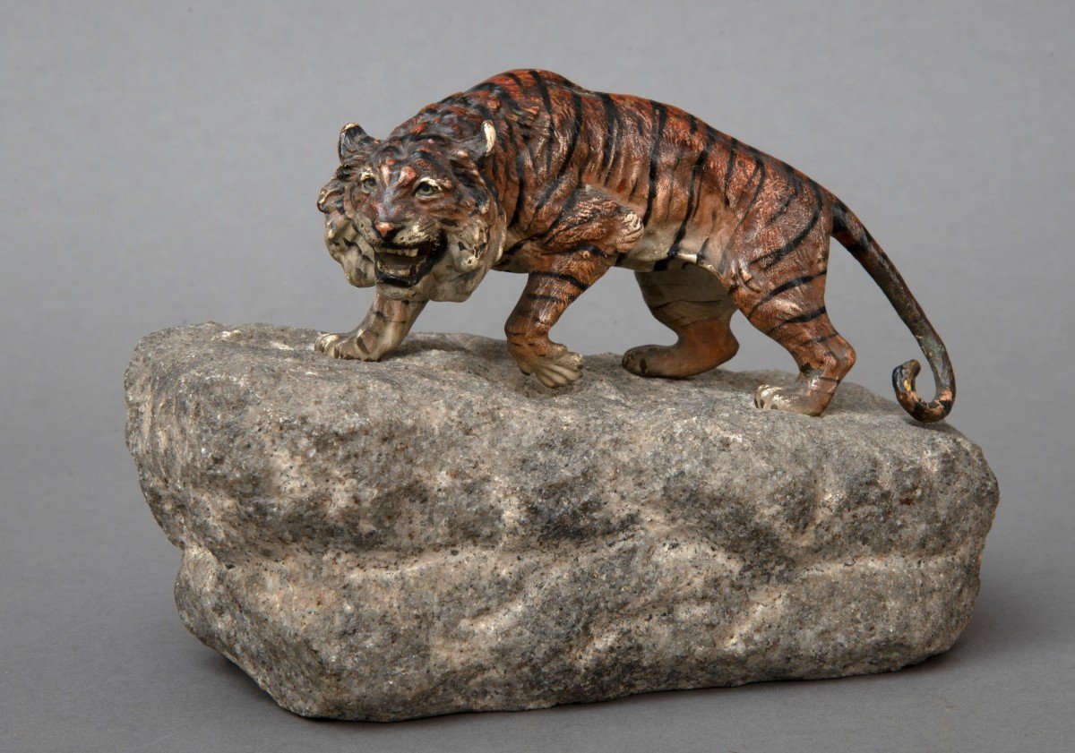 Tigre En Bronze De Vienne