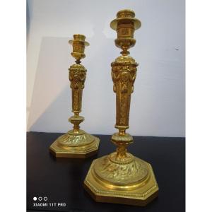 Pair Of Louis 16 Medallion Candlesticks