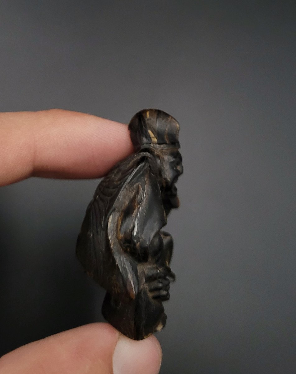 Netsuke - Danseur De Sambaso  - Corne Pressée - Fin du XIXème-photo-1