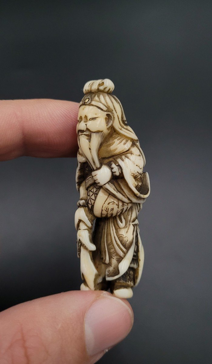 Netsuke - Guan Yu - Masatomo - Ivoire - Japon - Epoque Edo-photo-2